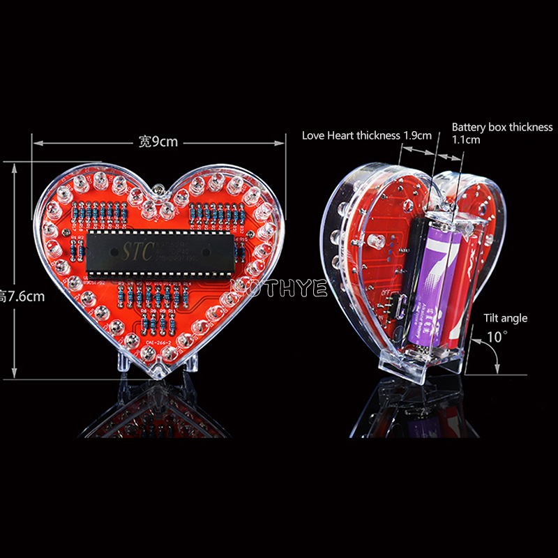RGB Renkli Akan Su Işığı Kalp  - Diy Electronics Set incelemesi ve fiyatı